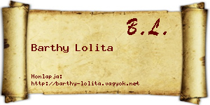 Barthy Lolita névjegykártya